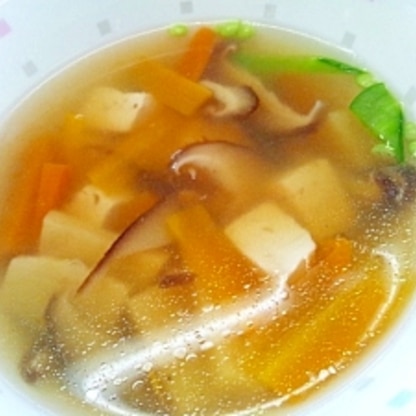 豆腐と椎茸の中華スープ